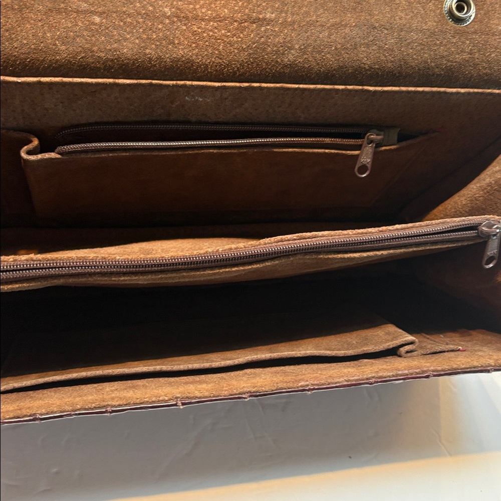 Vintage Deep Chocolate Brown Eel Skin Clutch/ Shoulder Bag - Picture 5 of 6